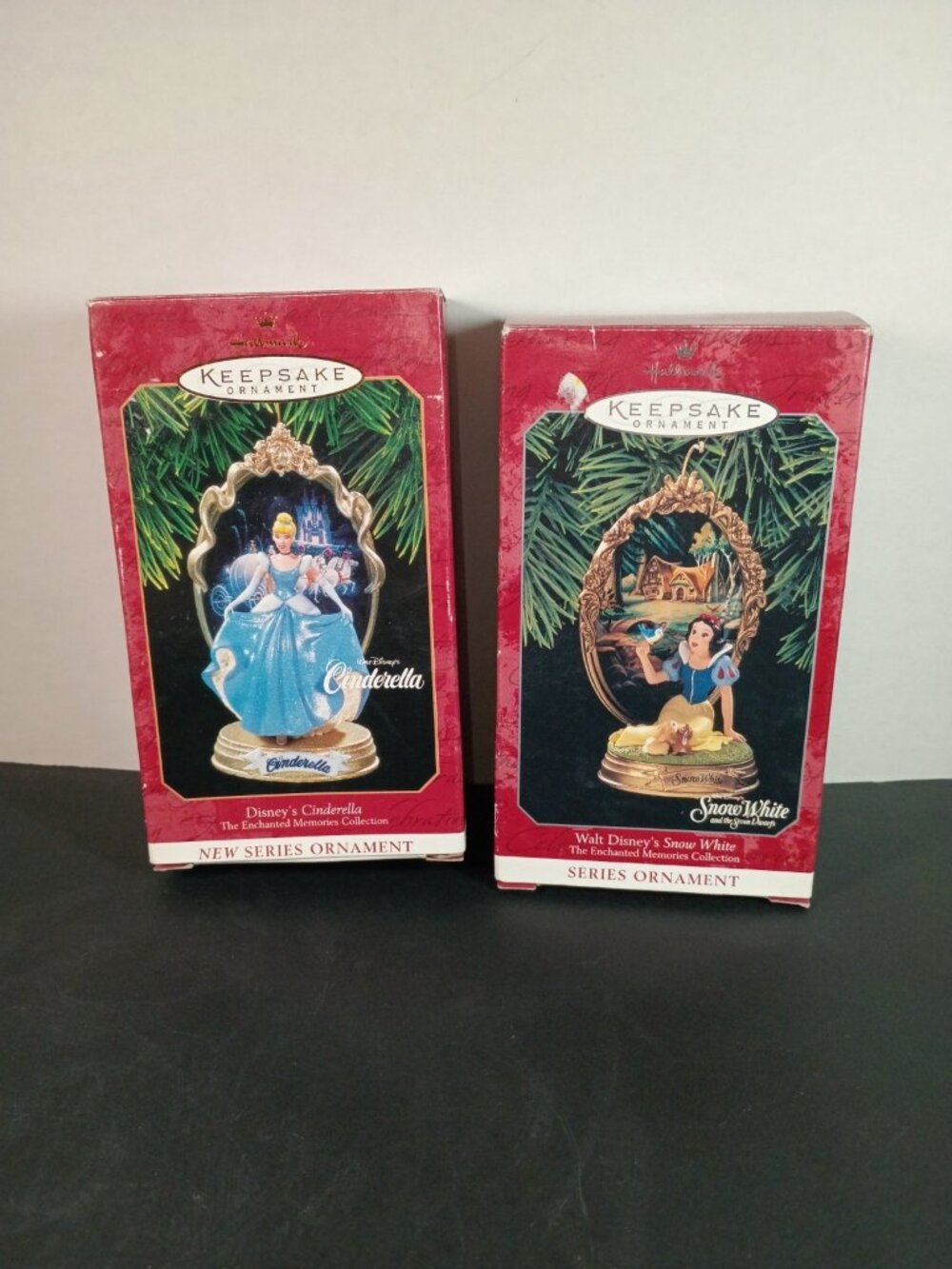 Hallmark Keepsake Ornaments Disney Cinderella 1997 Snow White 1998 Vintage